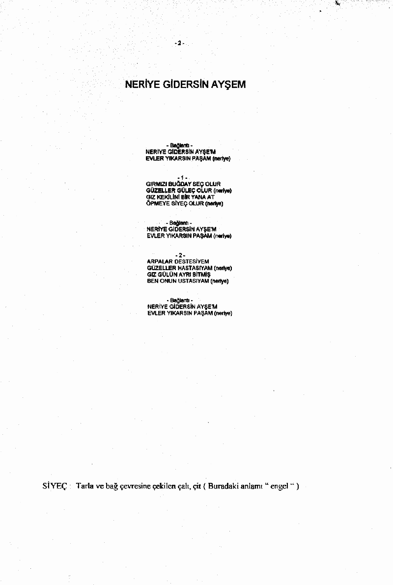 NERİYE GİDERSİN AYŞE'M