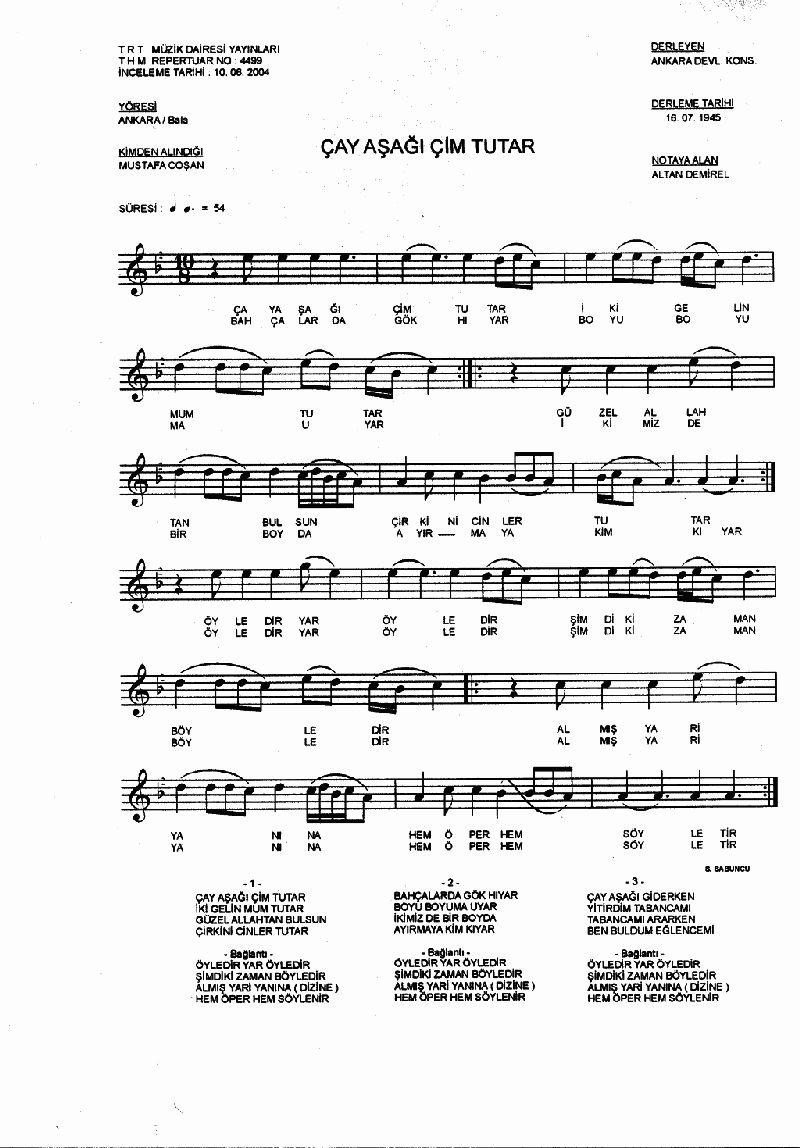 ÇAY AŞAĞI ÇİM TUTAR