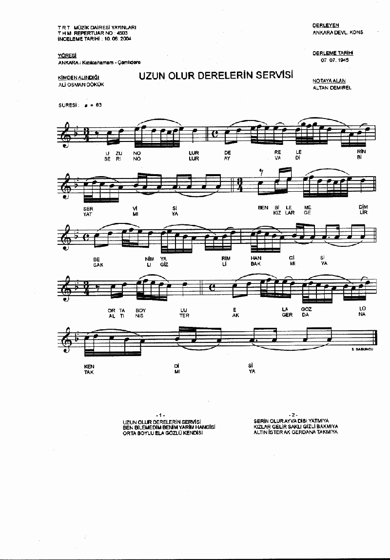 UZUN OLUR DERELERİN SERVİSİ