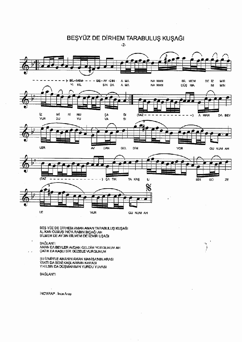 BEŞYÜZ DE DİRHEM TARABULUŞ KUŞAĞI