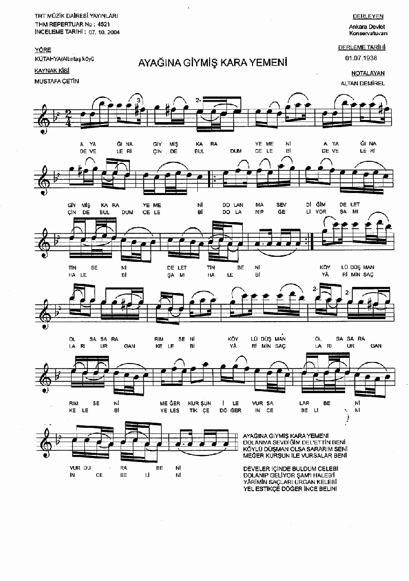 AYAĞINA GİYMİŞ KARA YEMENİ - II