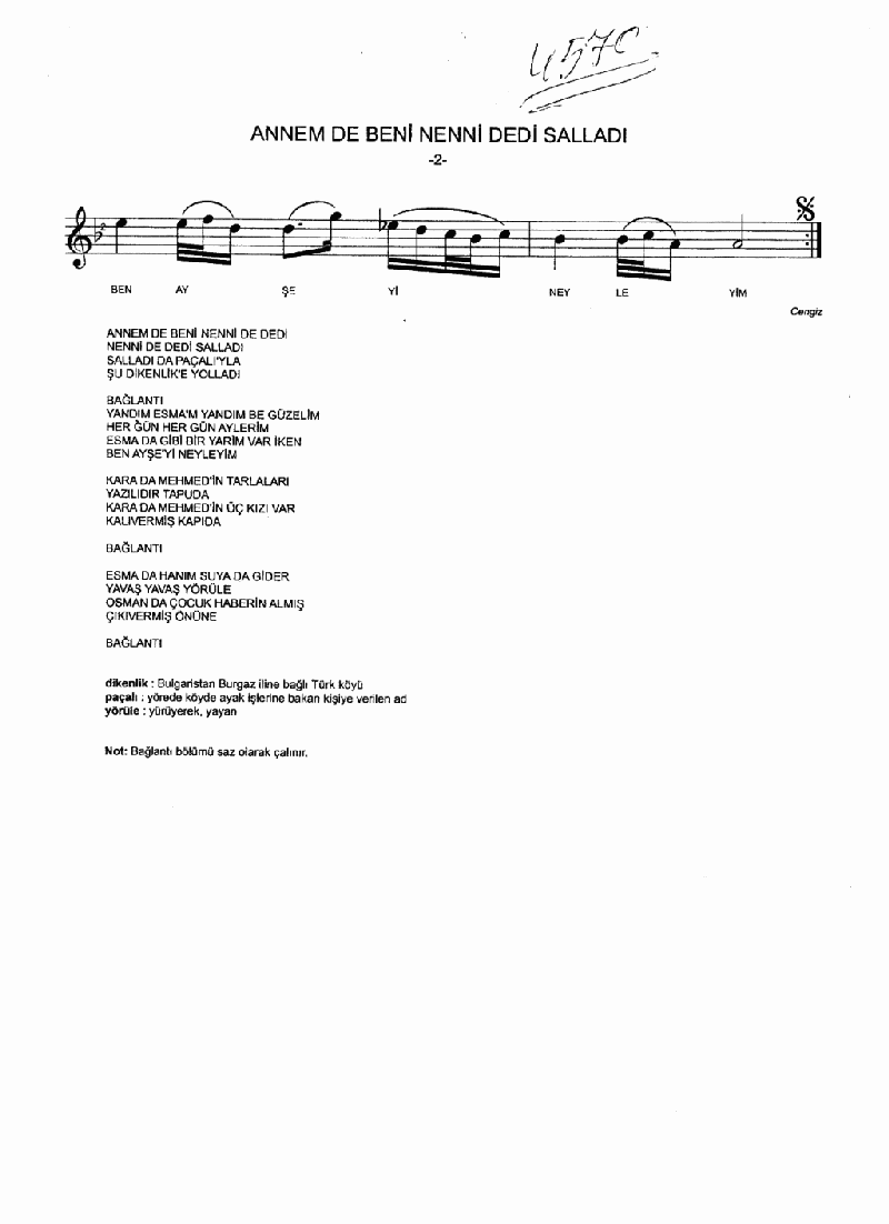 ANNEM DE BENİ NENNİ DEDİ SALLADI