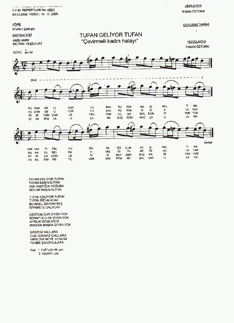 TUFAN GELİYOR TUFAN (Çevirmeli Kadın Halayı)